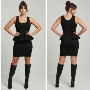 AEO Elegant Black Peplum Dress